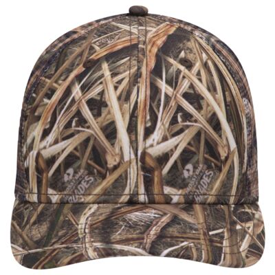 OTTO CAP Mossy Oak Camouflage Superior Polyester Twill 6 Panel Low Profile Mesh Back Trucker Hat Thumbnail