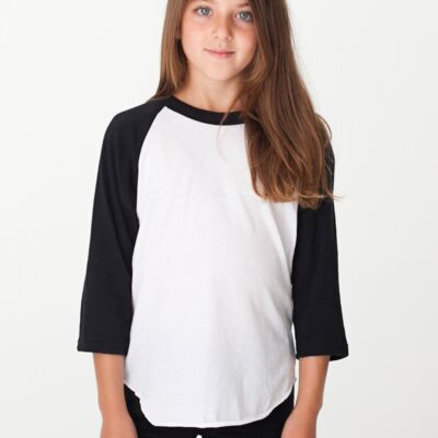 BB253 Youth Poly-Cotton 3/4 Sleeve Raglan Thumbnail
