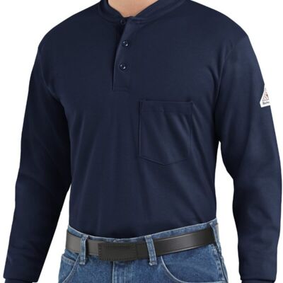 Men's Tall Long Sleeve Tagless Henley Shirt Thumbnail