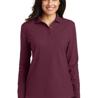 Ladies Silk Touch Long Sleeve Polo Thumbnail