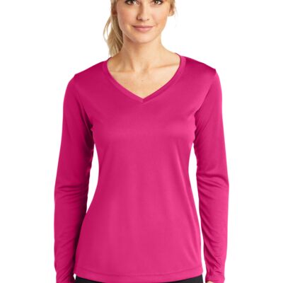 Ladies Long Sleeve PosiCharge ® Competitor V Neck Tee Thumbnail