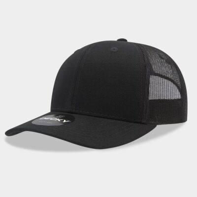 6 Panel Mid Profile Structured Cotton/Poly Blend Trucker Thumbnail